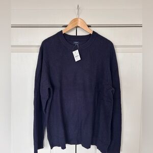 J. Crew Men's Shaker Stitch Crewneck Sweater Navy XL